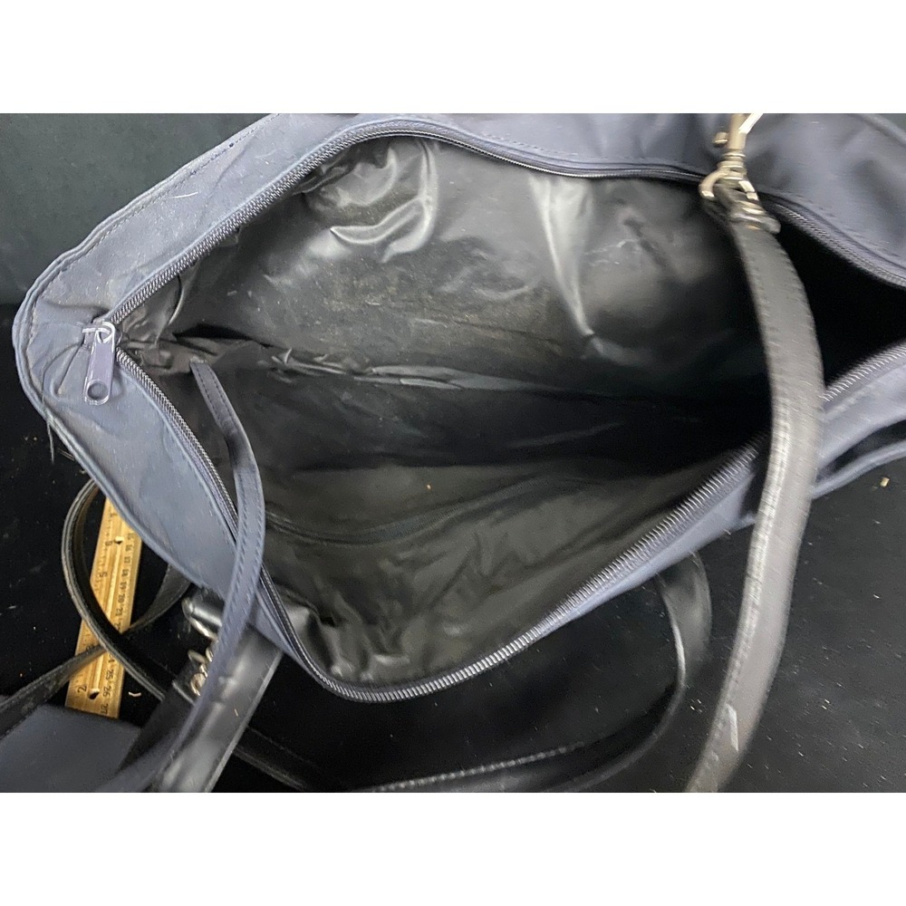 Navy Blue Faux Leather Tote Bag with Matching Coin Pouch - Picture 2 of 2